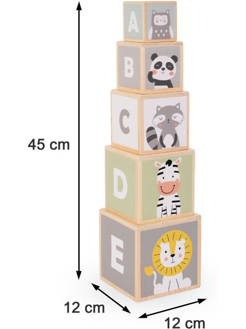 Torre de apilar madera infantil clasificador formas numeros mamabrum - Kiabi Torre de apilar madera infantil clasificador formas numeros mamabrum - Kiabi