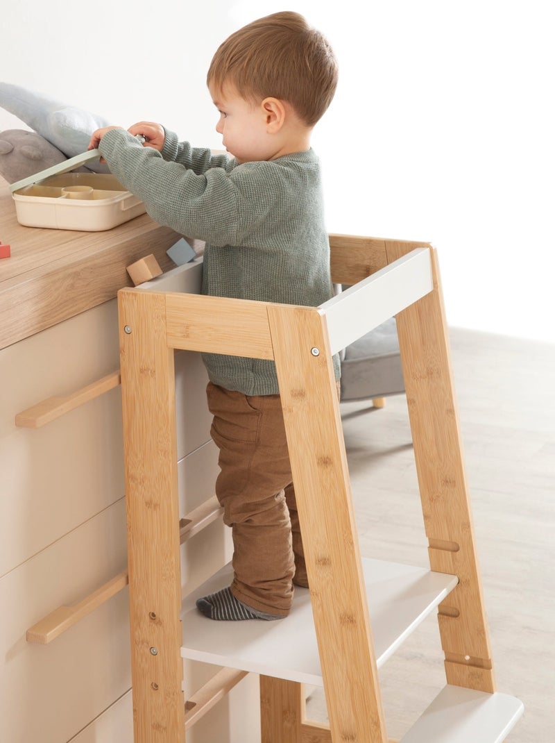 Torre de aprendizaje evolutiva en bambú FSC® - ROBA Blanco Marrón - Kiabi