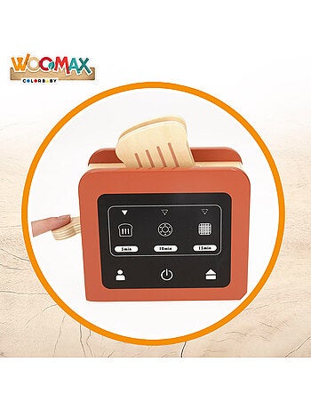 Tostadora de juguete de madera 8 accesorios WOOMAX