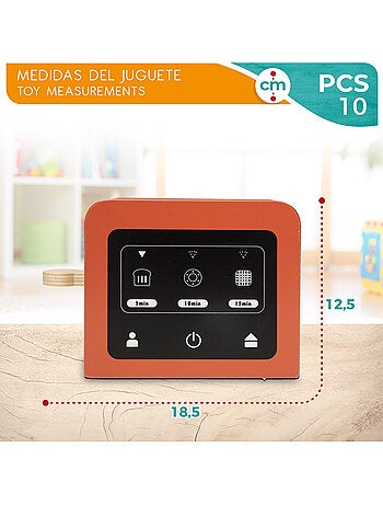 Tostadora de juguete de madera 8 accesorios WOOMAX