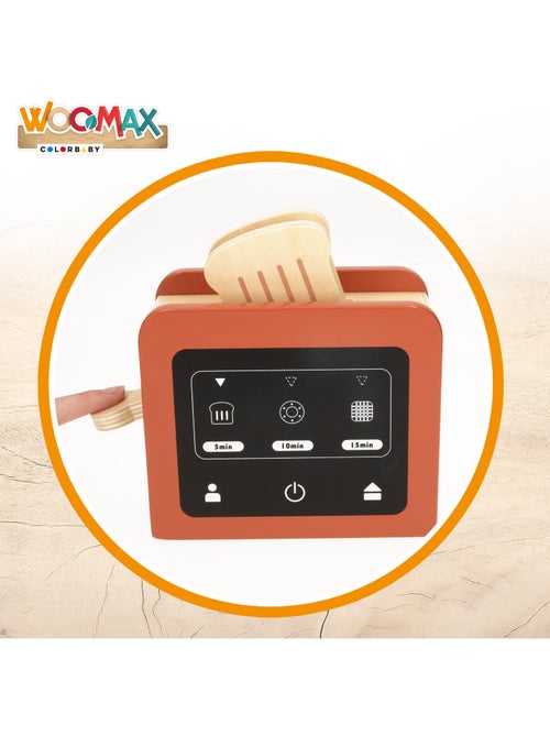 Tostadora de juguete de madera 8 accesorios WOOMAX - Kiabi
