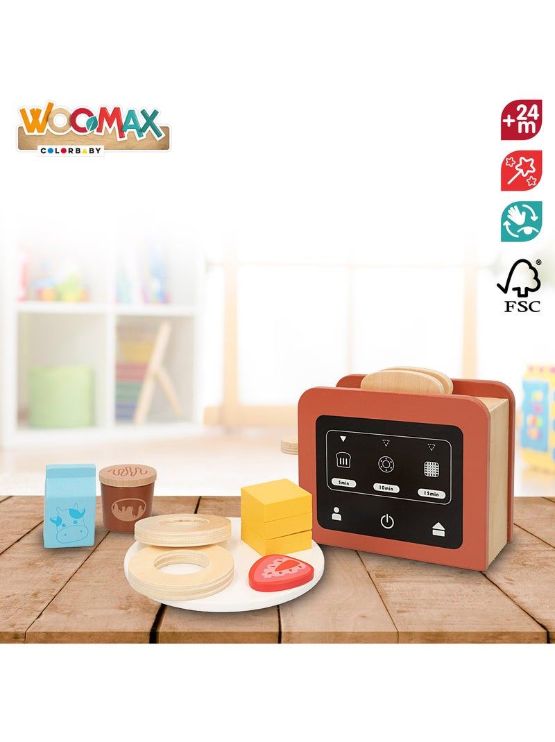 Tostadora de juguete de madera 8 accesorios WOOMAX N/D - Kiabi