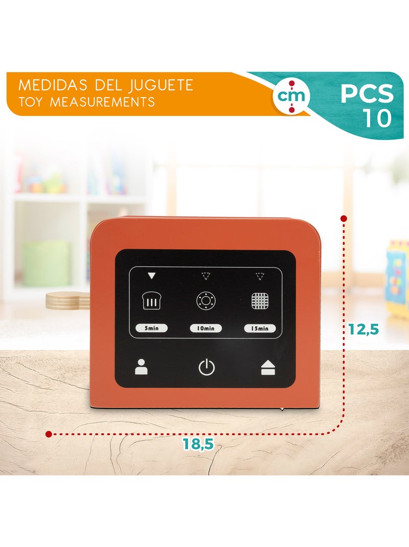 Tostadora de juguete de madera 8 accesorios WOOMAX N/D - Kiabi