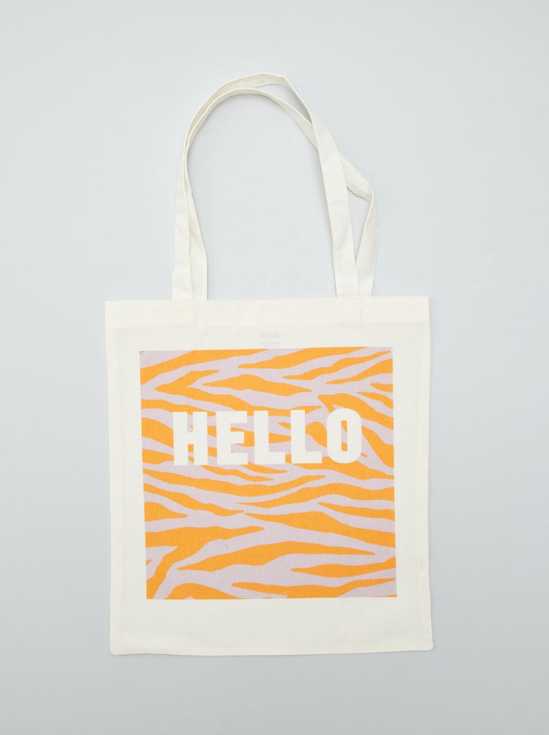 Tote bag con mensaje BEIGE - Kiabi
