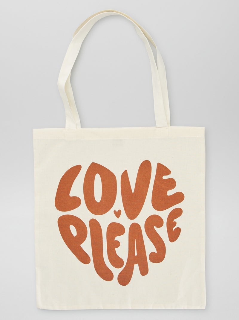 Tote bag estampada BEIGE - Kiabi