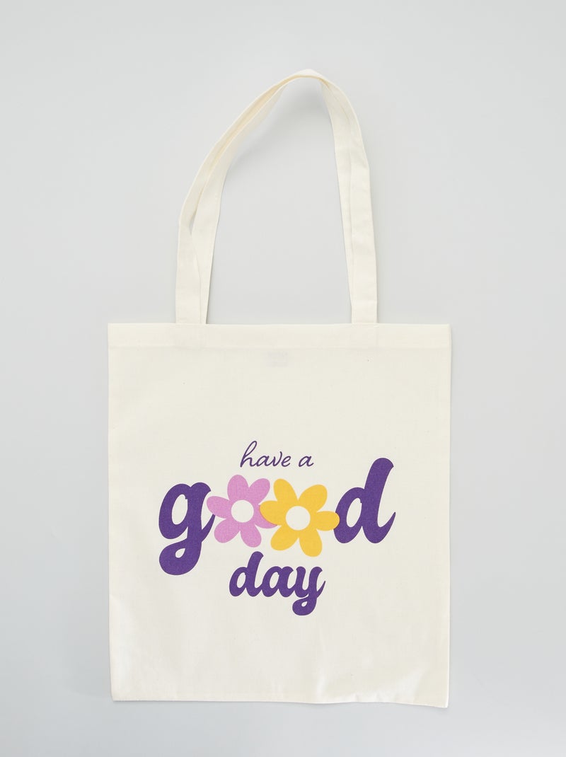 Tote bag estampada BLANCO - Kiabi