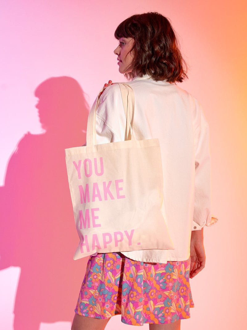 Tote bag estampada BLANCO - Kiabi