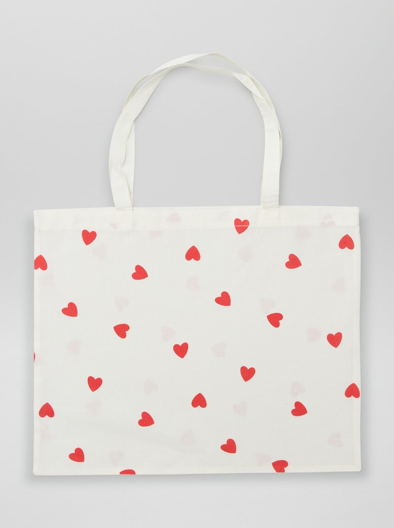 Tote bag XL estampada ROJO - Kiabi