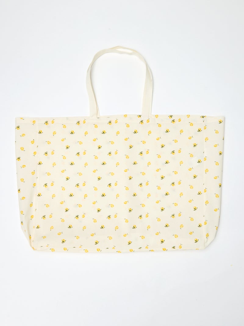 Tote-bag XXL de tela Amarillo - Kiabi