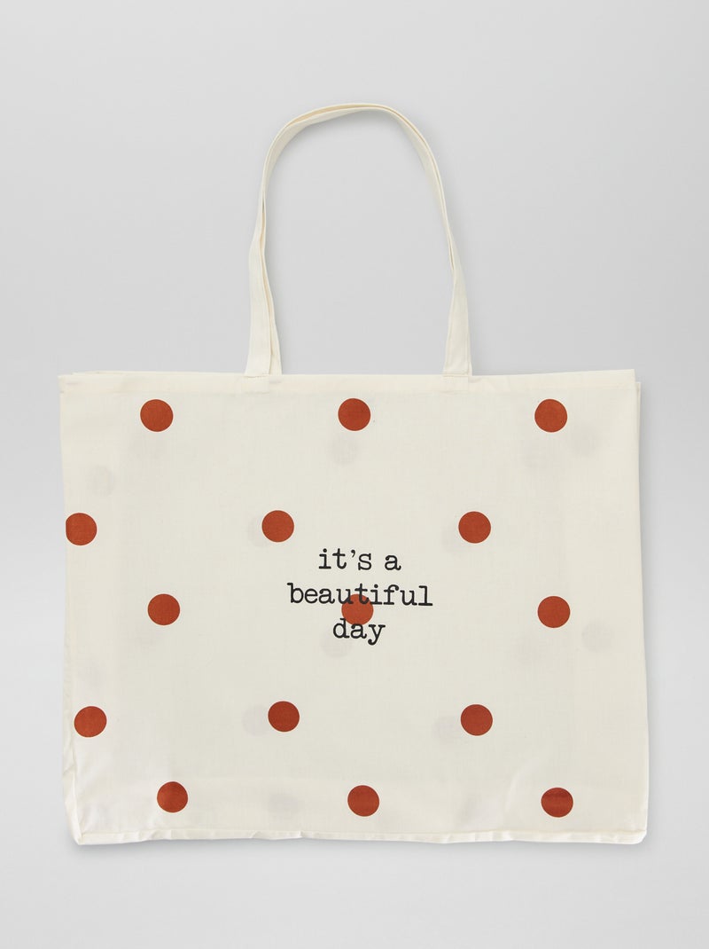 Tote-bag XXL de tela BEIGE - Kiabi
