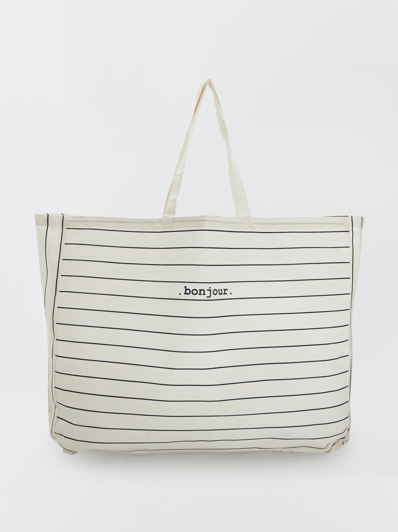 Tote-bag XXL de tela BLANCO - Kiabi