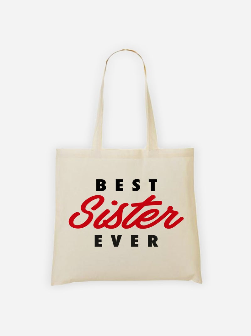 Totebag BEST SISTER EVER Beige - Kiabi