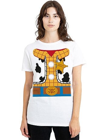 Toy Story - Camiseta de Woody Diseño Disfraz para Mujer
