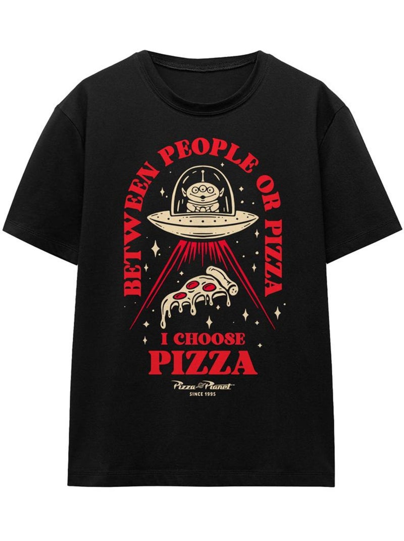 Toy Story - Camiseta Pizza Or People para Adultos Unisex Negro - Kiabi