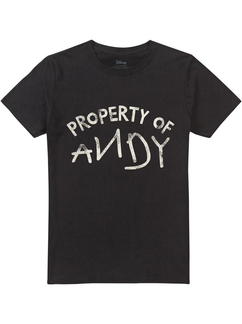 Toy Story - Camiseta Property Of Andy para Adultos Unisex Negro - Kiabi