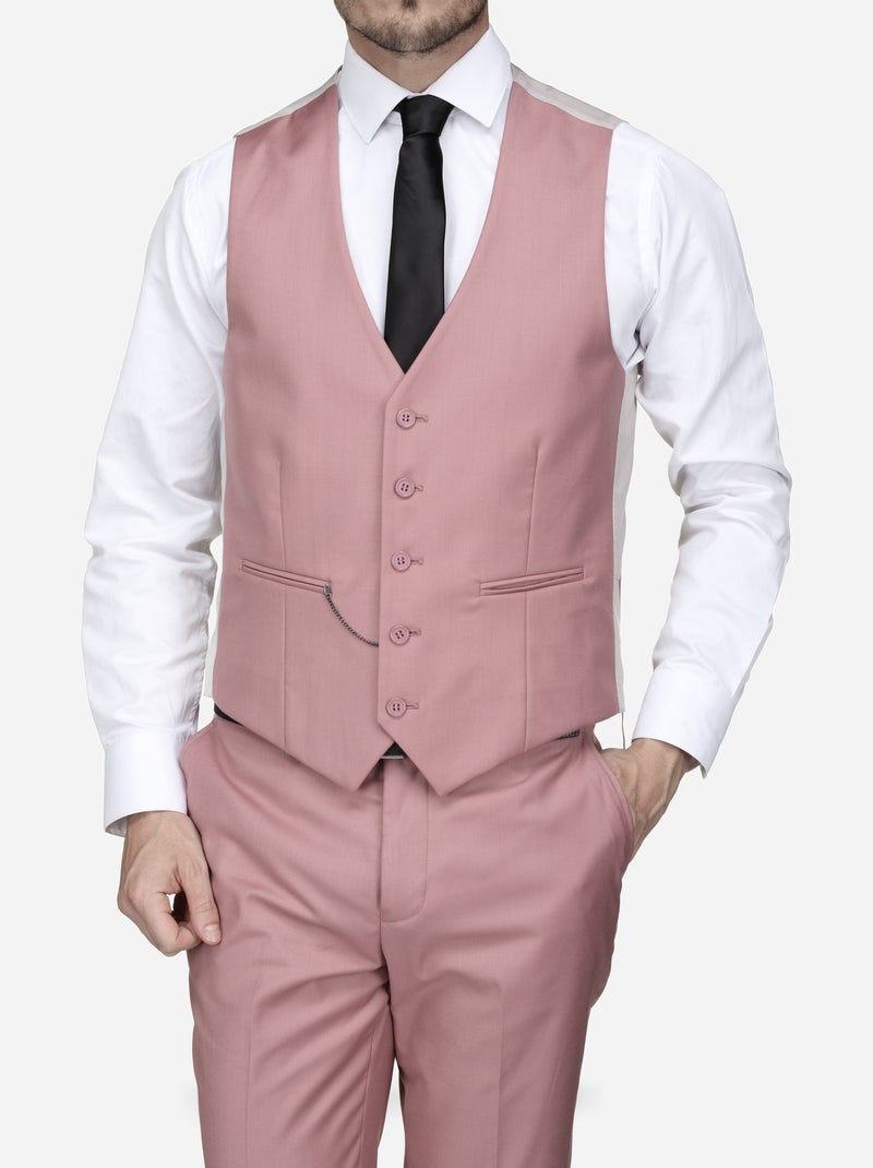 Traje Cónico delgado - Bill Tornade Rosa - Kiabi