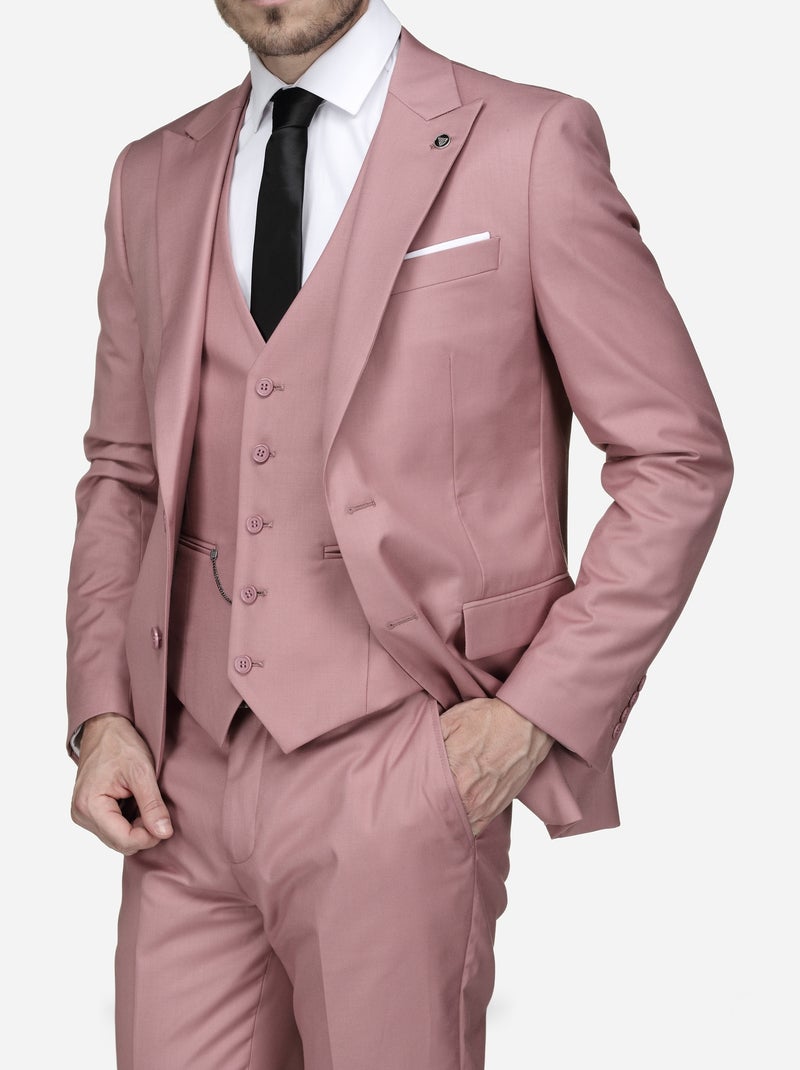 Traje Cónico delgado - Bill Tornade Rosa - Kiabi