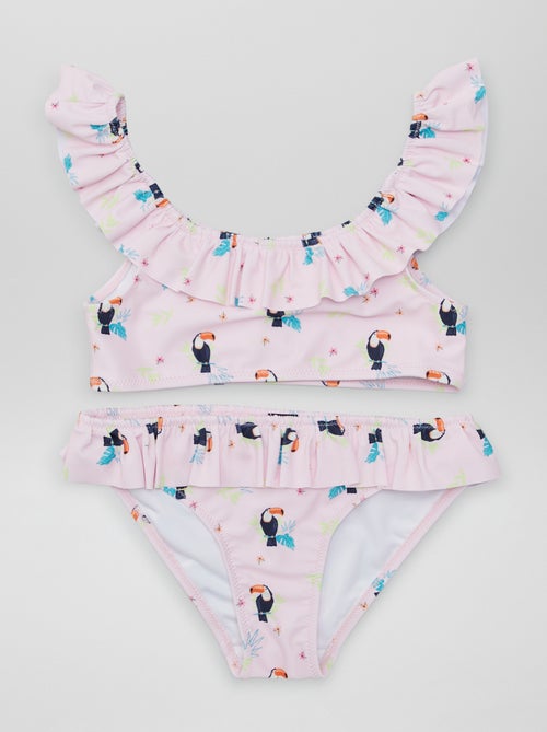 Traje de baño con estampado tropical  - 2 piezas - Kiabi