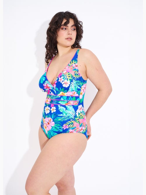 Traje de baño de una pieza con flores exóticas - AFIBEL - Kiabi