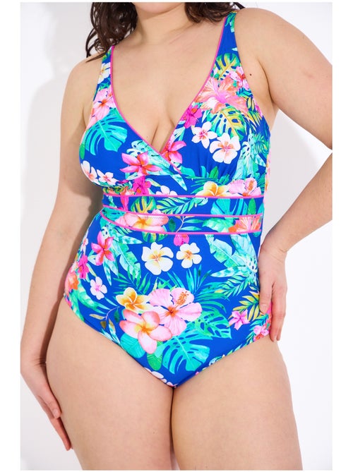 Traje de baño de una pieza con flores exóticas - AFIBEL - Kiabi