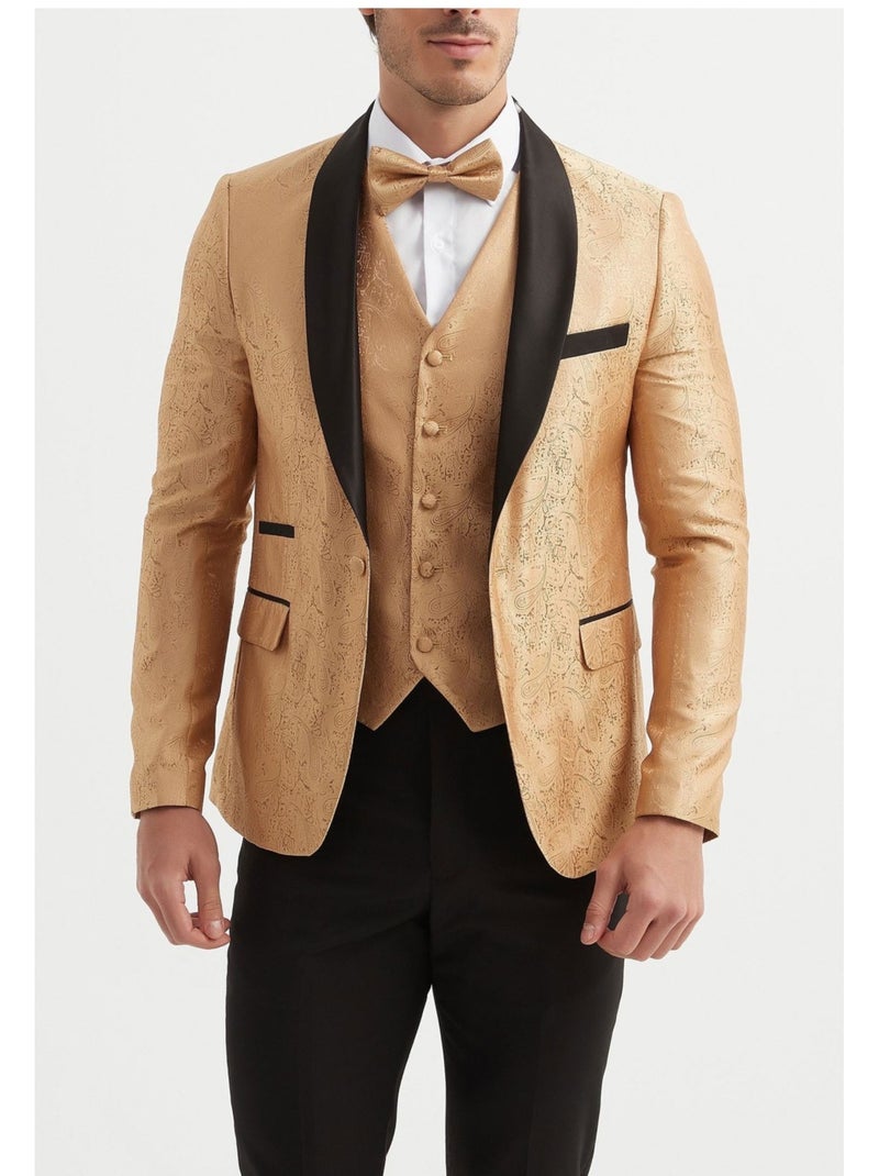 Traje de chaqueta de 3 piezas con pajarita incluida Kebello Amarillo - Kiabi