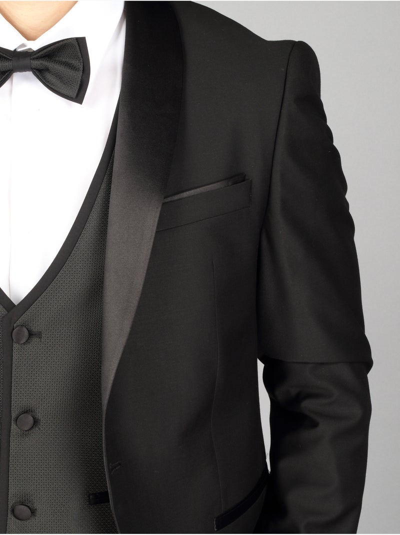 Traje de esmoquin de 4 piezas con chal - Leader Mode Negro - Kiabi