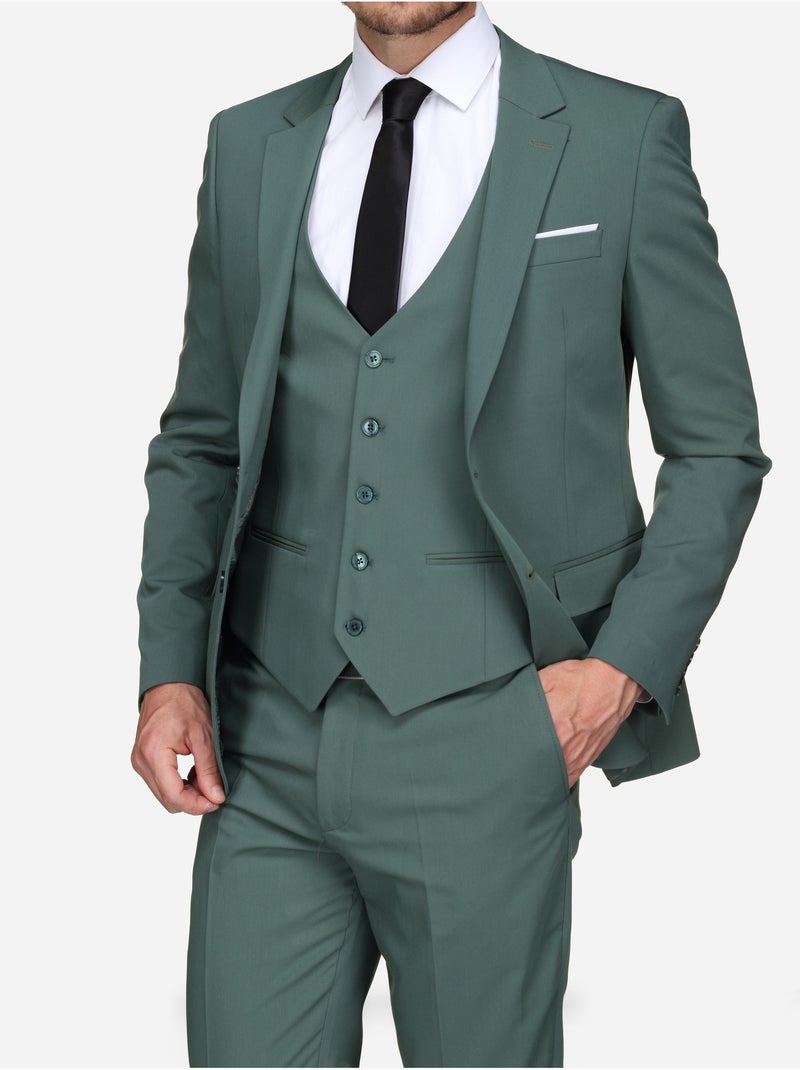 Traje de tres piezas con cuello en punta - Leader Mode Verde - Kiabi