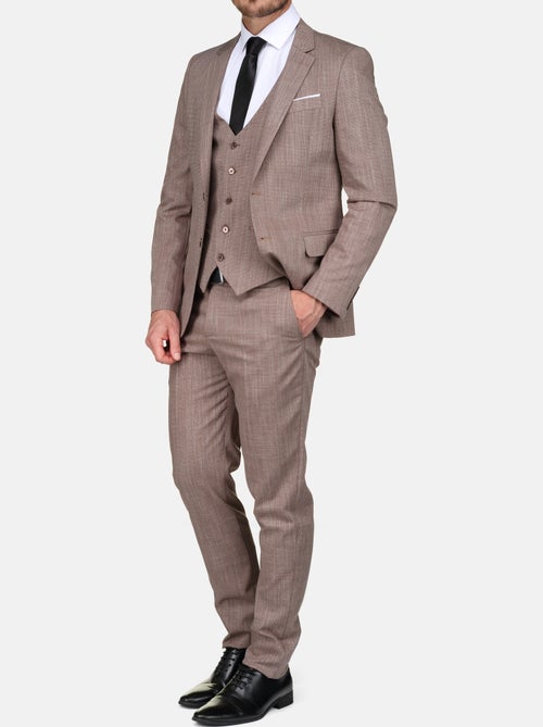 Traje de tres piezas con rayas y acanaladuras - Leader Mode - Kiabi Traje de tres piezas con rayas y acanaladuras - Leader Mode - Kiabi