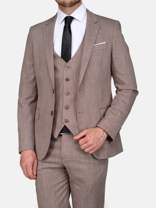 Traje de tres piezas con rayas y acanaladuras - Leader Mode - Kiabi Traje de tres piezas con rayas y acanaladuras - Leader Mode - Kiabi
