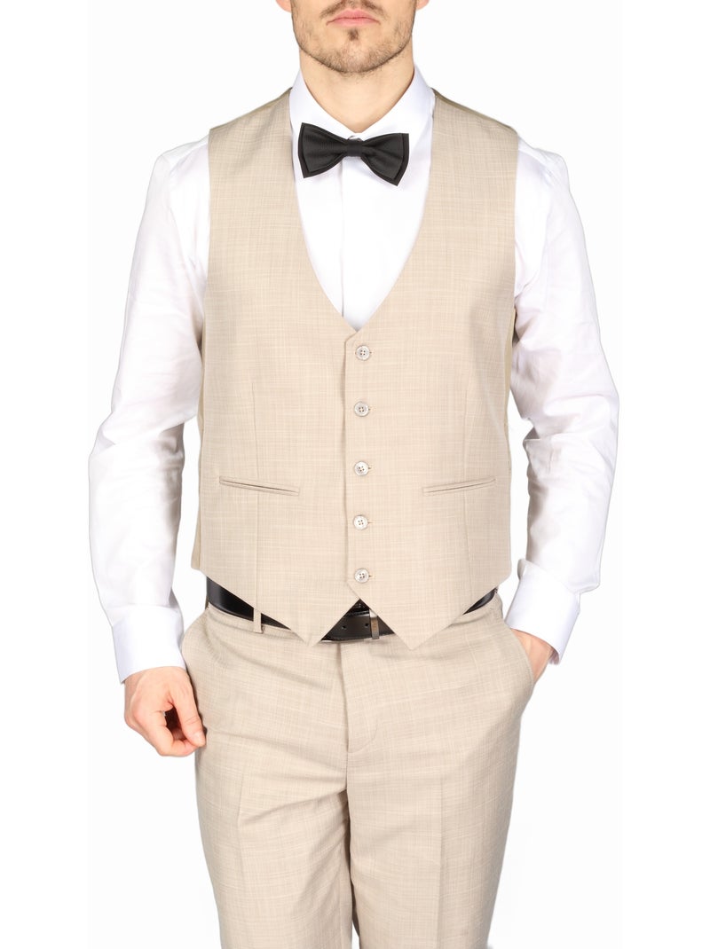 Traje de tres piezas «Fil a Fil Ville» - Leader Mode Beige - Kiabi