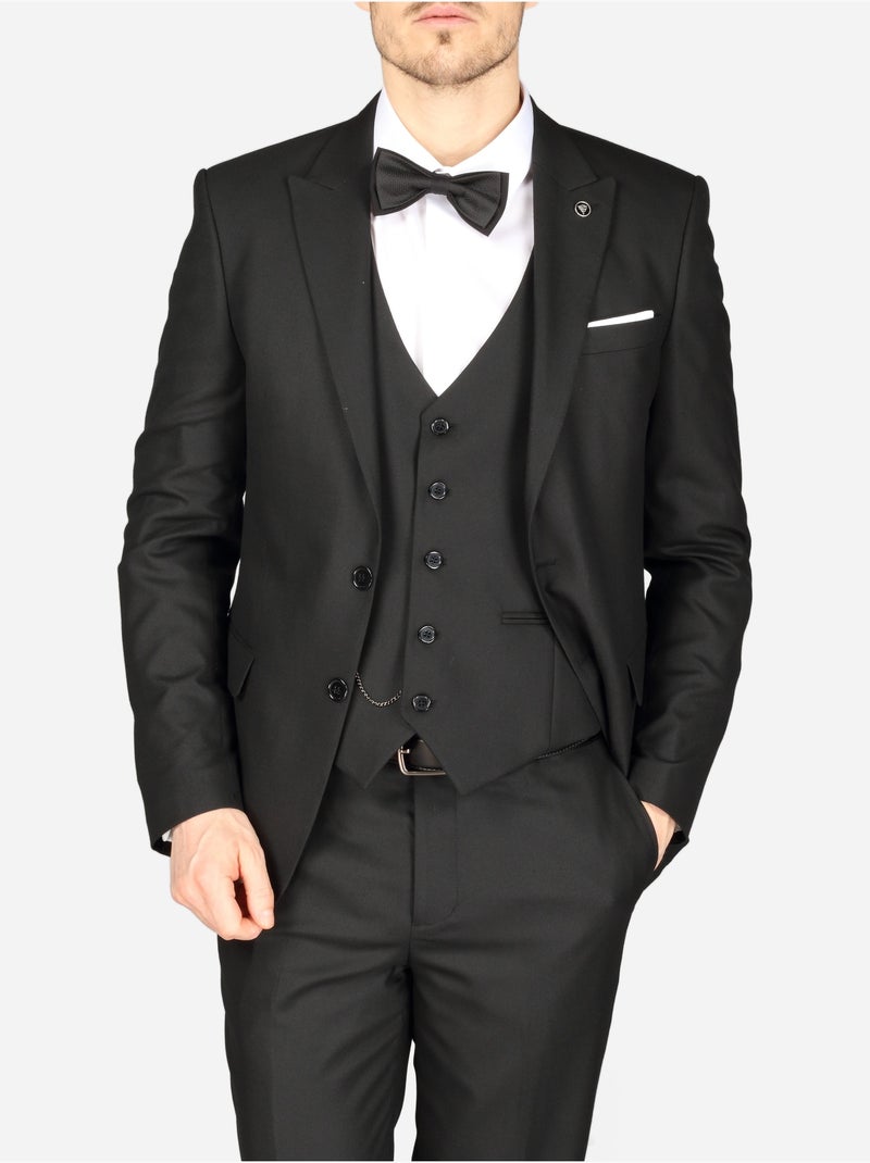 Traje London Ville de tres piezas - Bill Tornade Negro - Kiabi