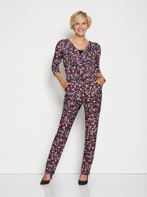 Traje pantalón estampado manga 3/4 - Kiabi