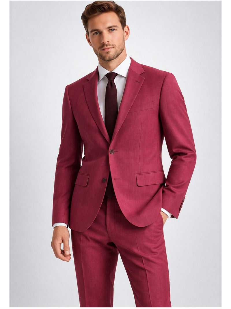 Traje slim fit de 2 botones Kebello Burdeos - Kiabi