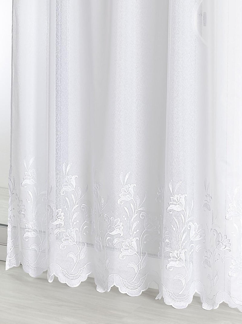 Transparente arenado con base bordada Blanco - Kiabi