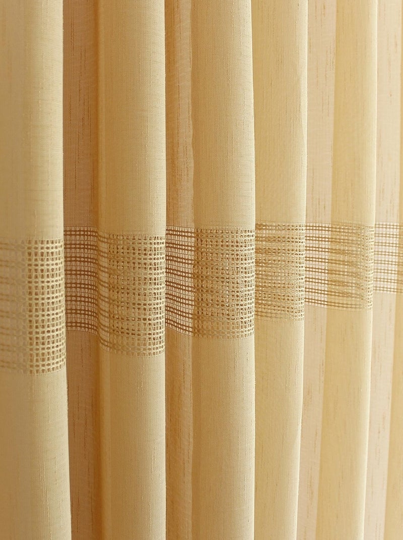 Transparente bohemio con rayas caladas Amarillo oscuro - Kiabi
