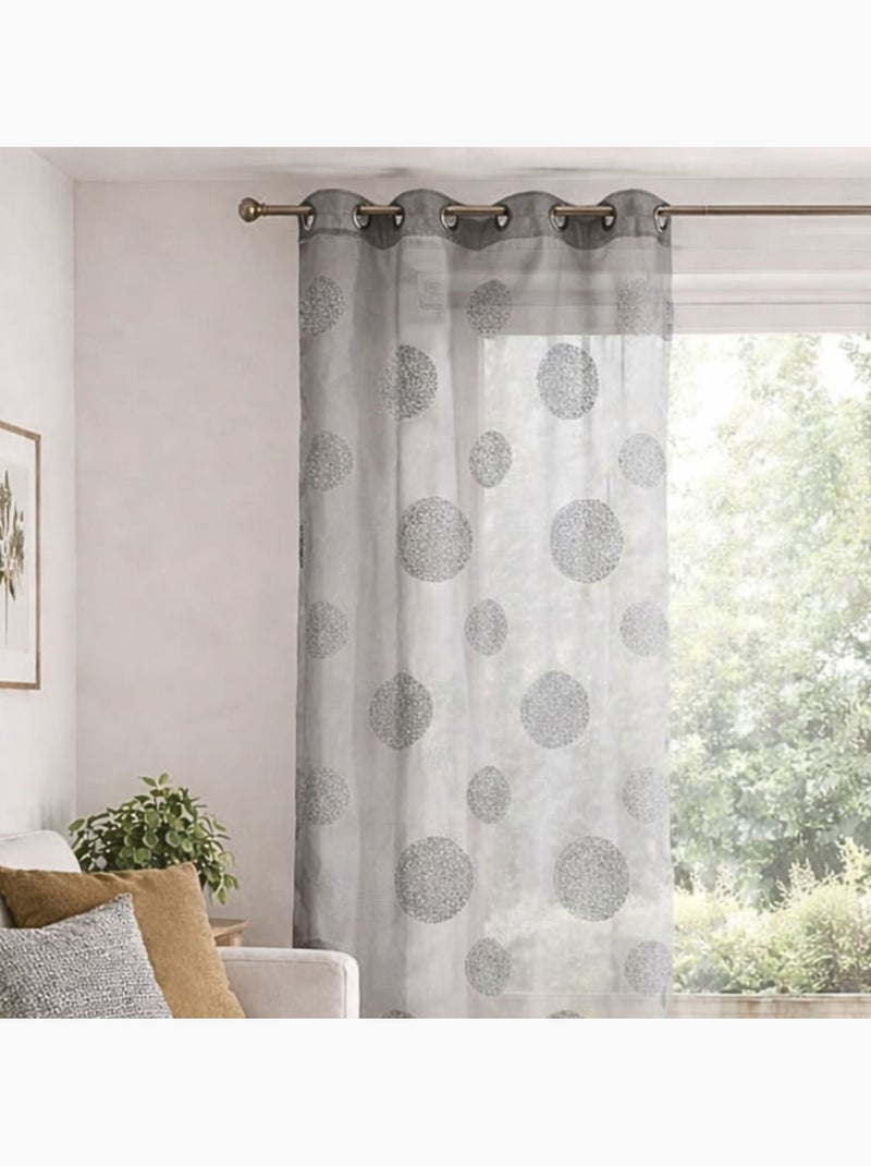 Transparente con círculos bordados tono sobre tono Gris claro - Kiabi