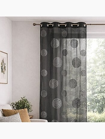 Transparente con círculos bordados tono sobre tono