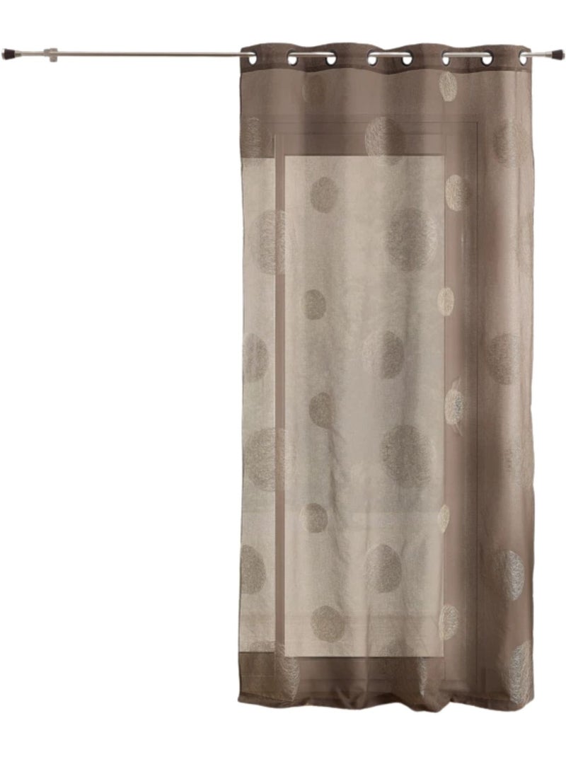 Transparente con círculos bordados tono sobre tono Taupe - Kiabi