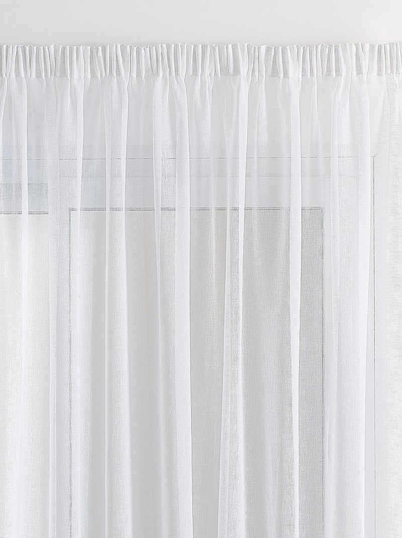 Transparente efecto lino con trenza fruncida Blanco - Kiabi