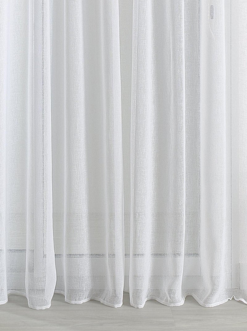 Transparente efecto lino con trenza fruncida Blanco - Kiabi