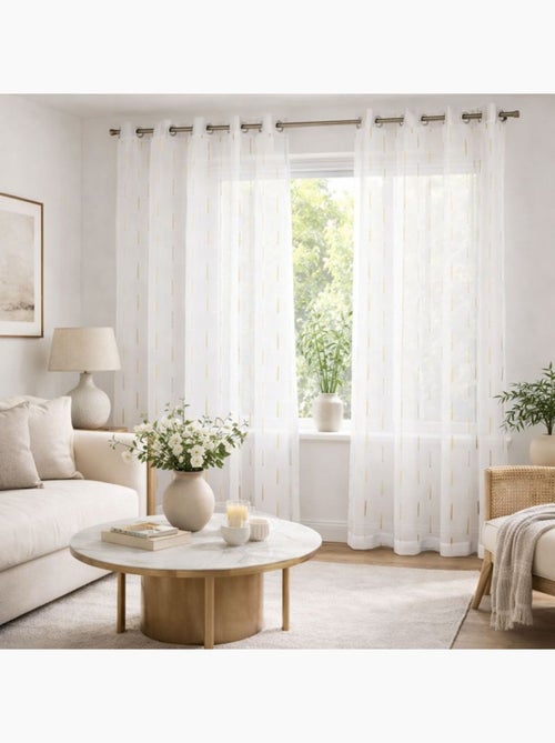 Transparente ligero con líneas bordadas - Kiabi Transparente ligero con líneas bordadas - Kiabi