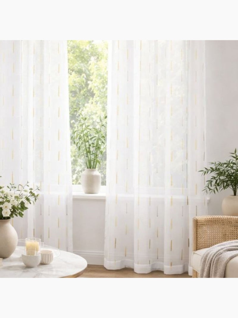 Transparente ligero con líneas bordadas Amarillo - Kiabi