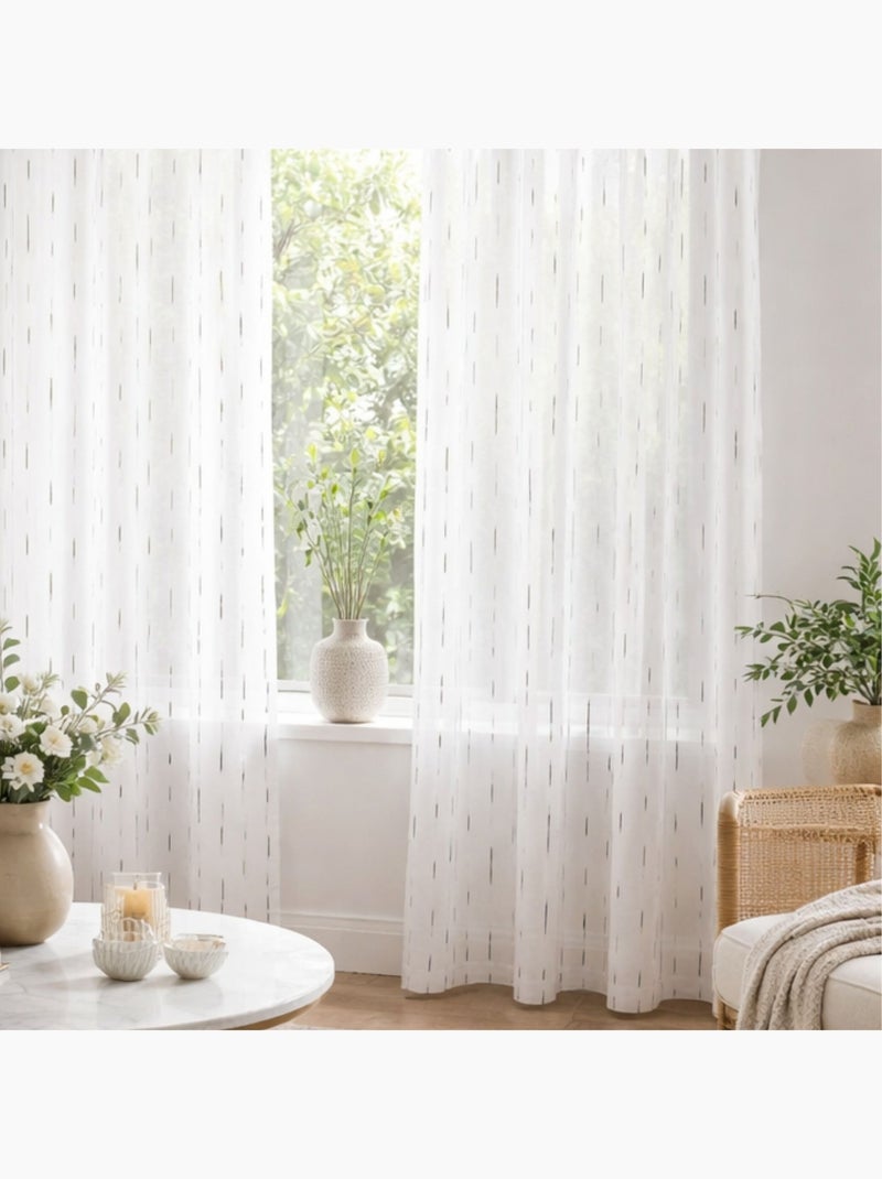 Transparente ligero con líneas bordadas Gris claro - Kiabi