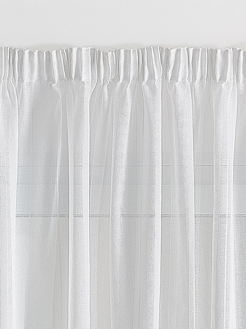 Transparente liso con trenza fruncida y rayas de fantasía Blanco - Kiabi