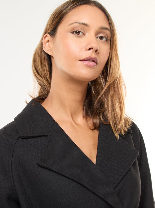 Trench con efecto lana y cinturón en la cintura - Kiabi