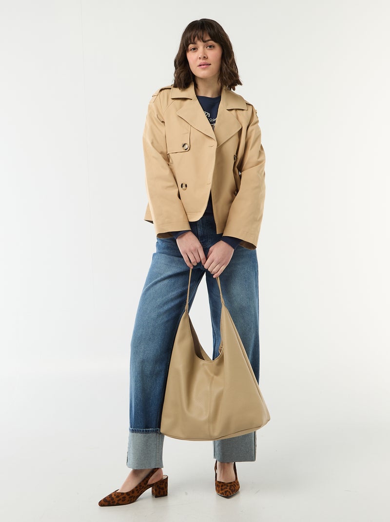 Trench corto Beige - Kiabi