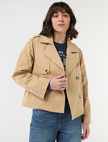 Trench corto de algodón