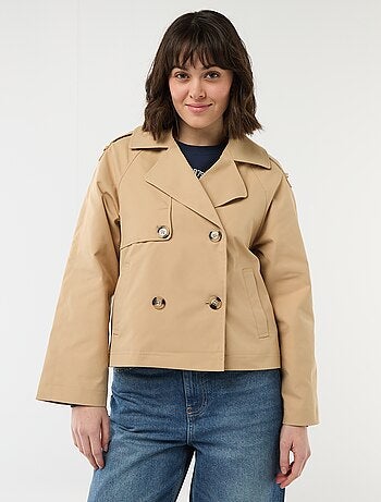 Trench corto de algodón