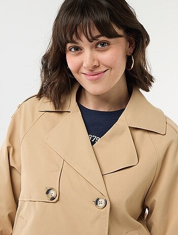 Trench corto de algodón