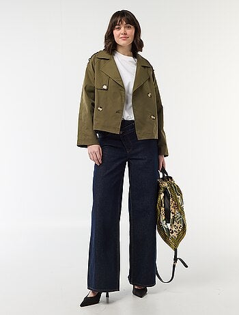 Trench corto de algodón